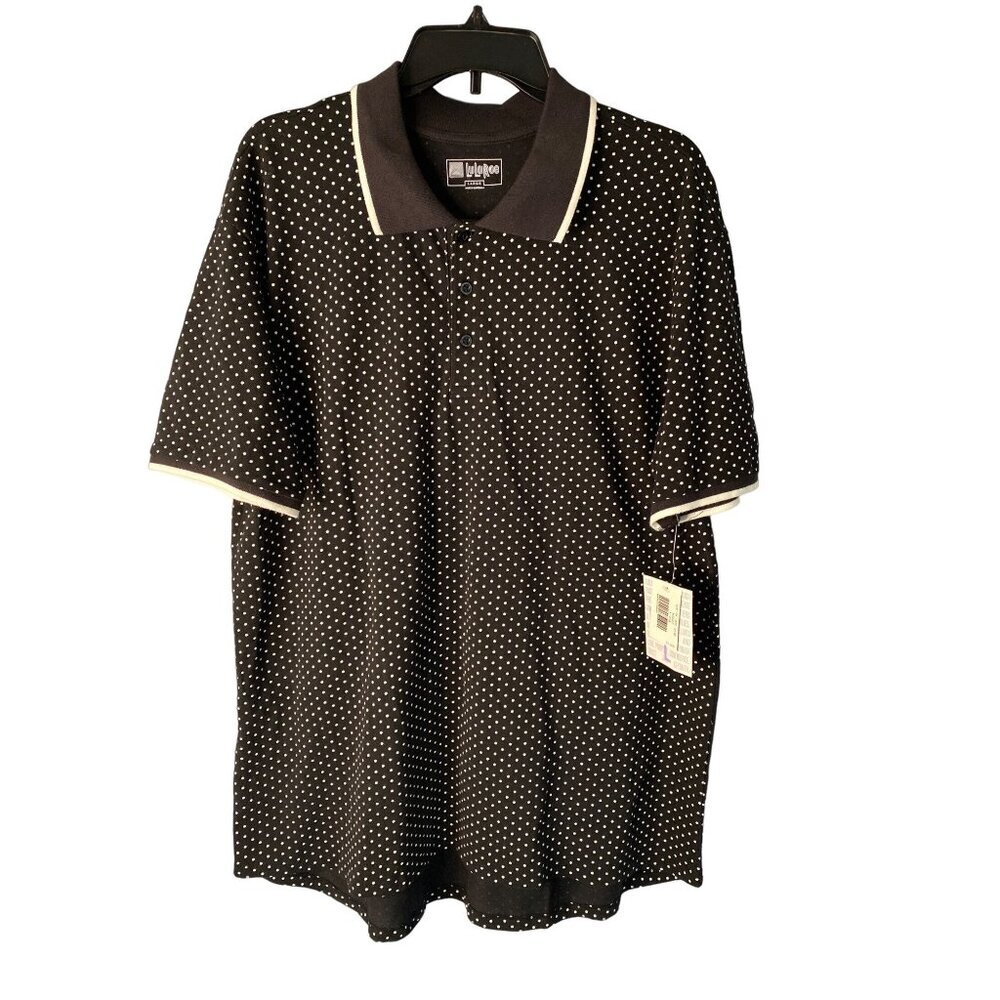 LULAROE MEN'S COTTON LIGHWEIGHT POLKA DOT POLO SHIRT SZ L NWT
